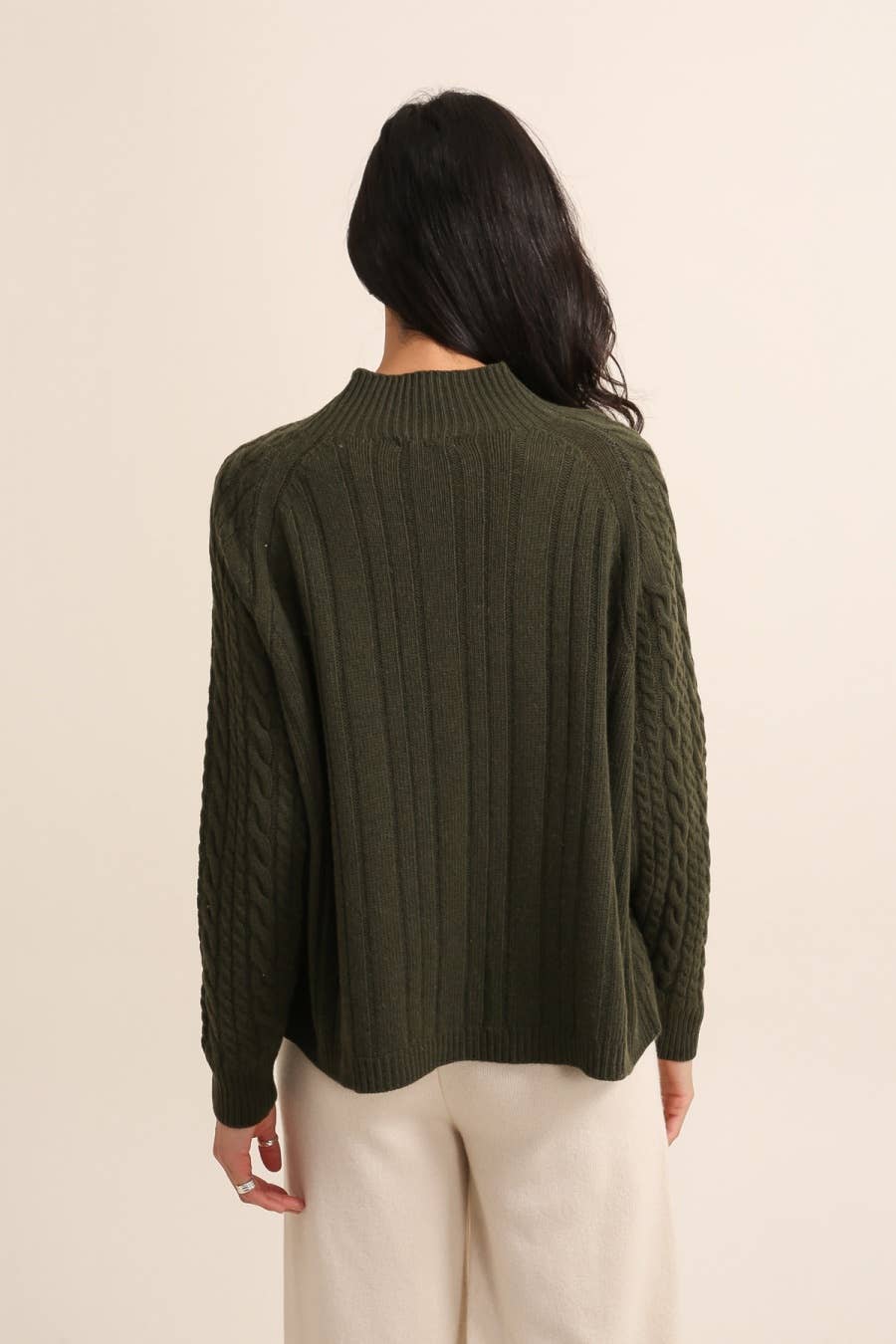 MAGLIONE A TRECCE IN CASHMERE E LANA
