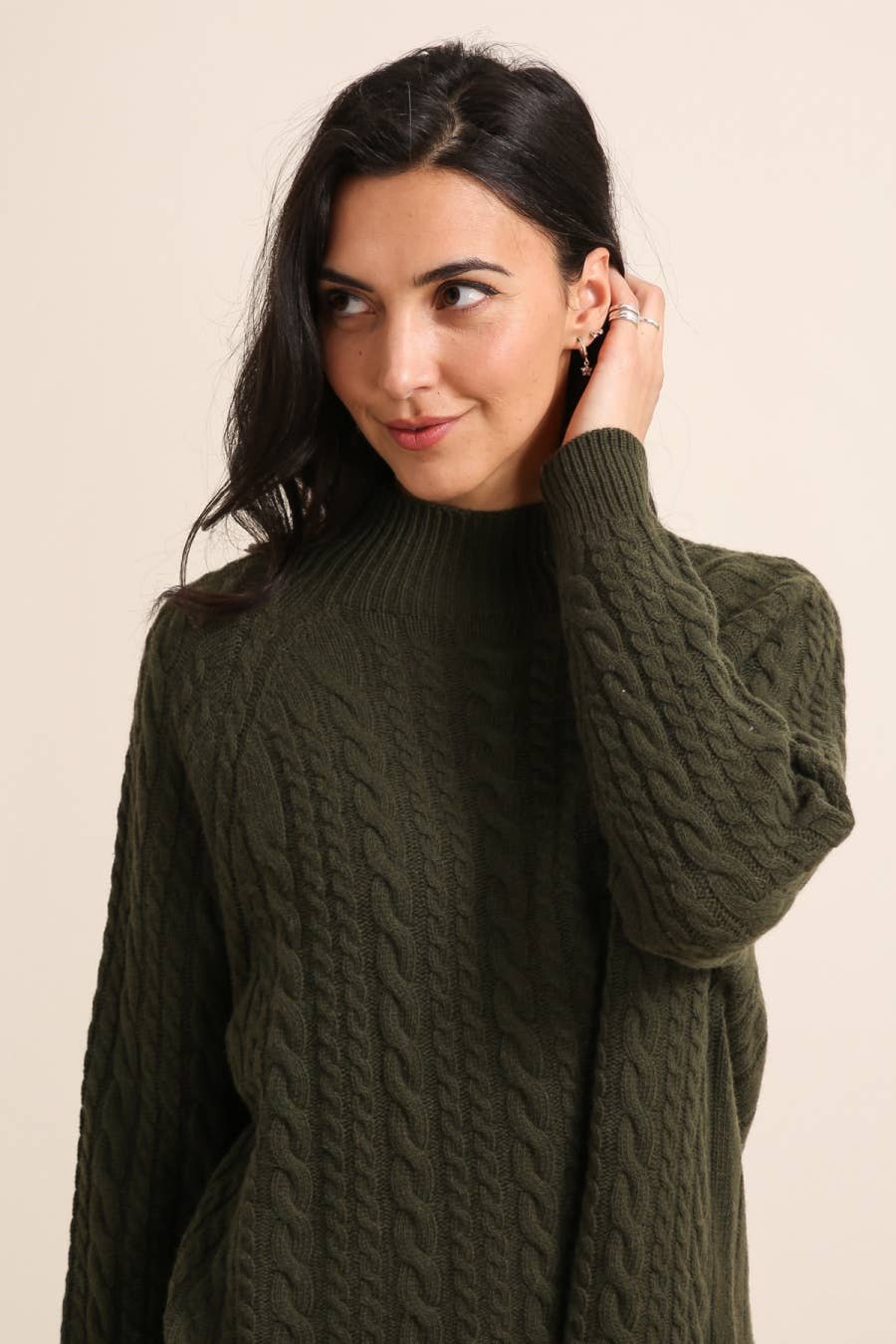 MAGLIONE A TRECCE IN CASHMERE E LANA