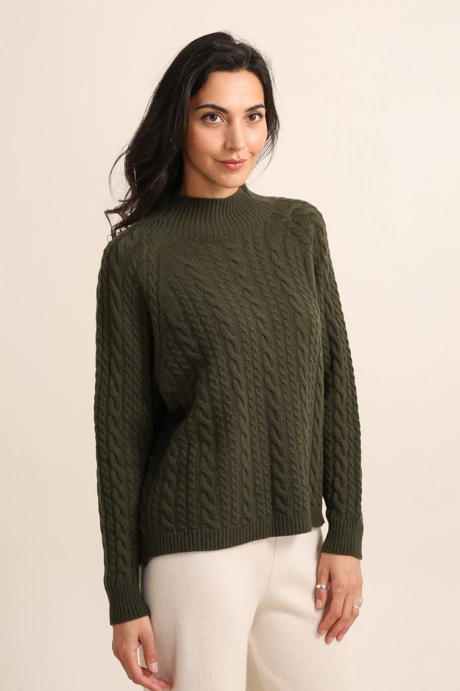 MAGLIONE A TRECCE IN CASHMERE E LANA