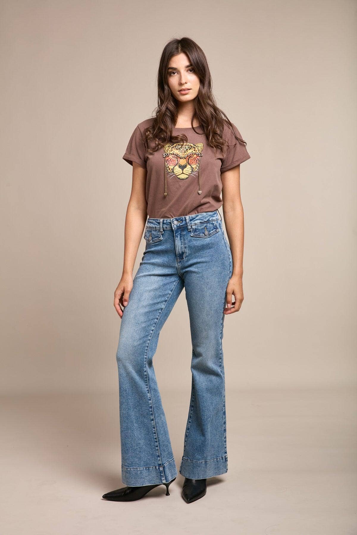 JEANS A ZAMPA D'ELEFANTE