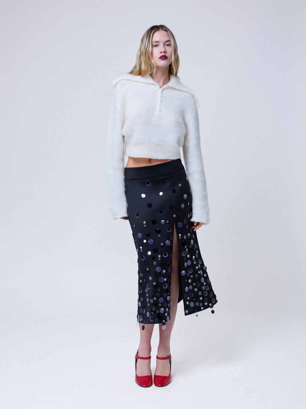 Zoe Crop Sweater Winter White