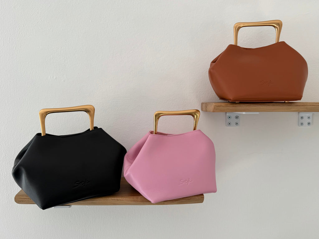 Sora - Metallic Handheld Bag Shoulder Bag Brown