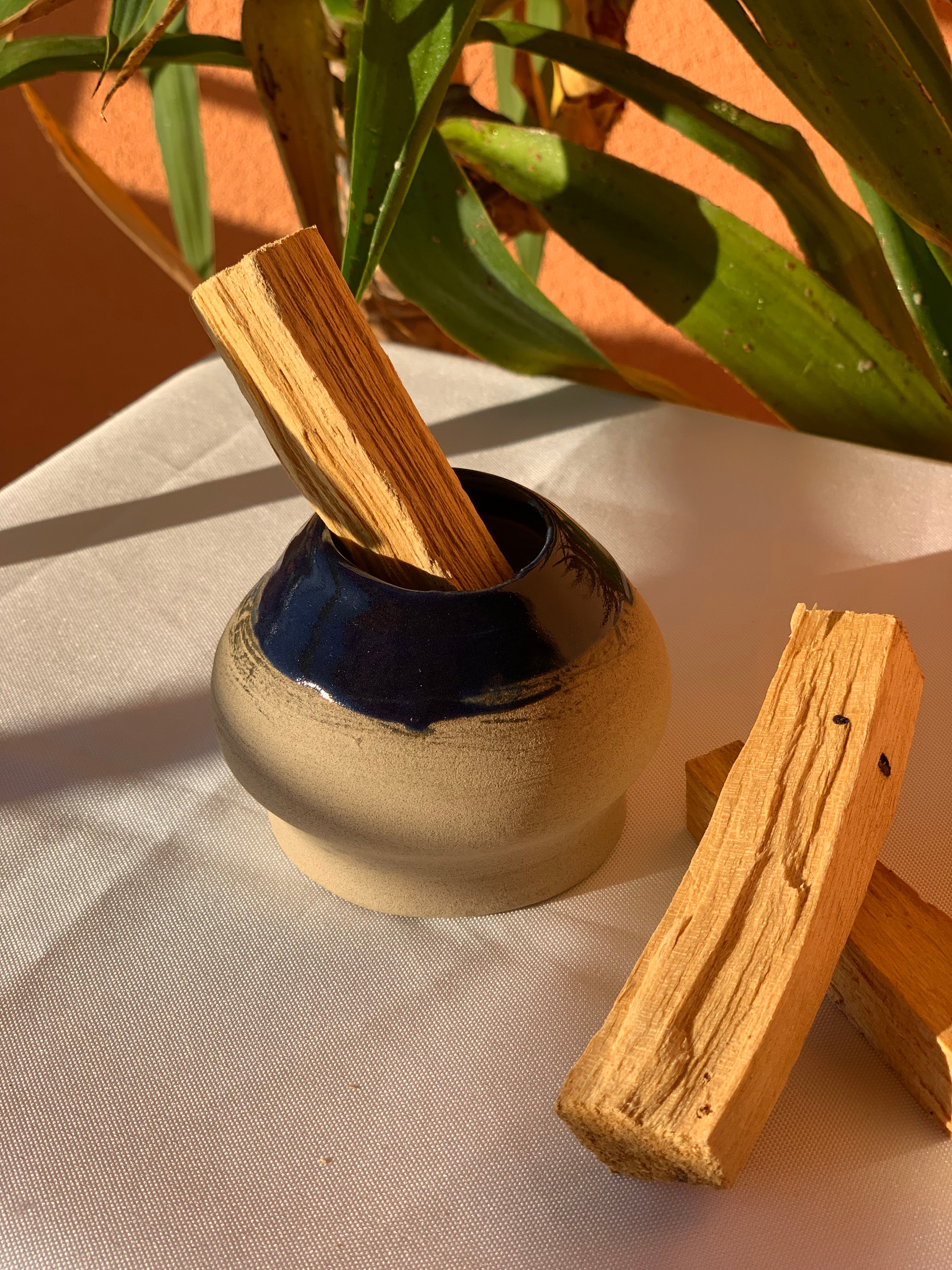 Caramel | Deep Blue Watercolor