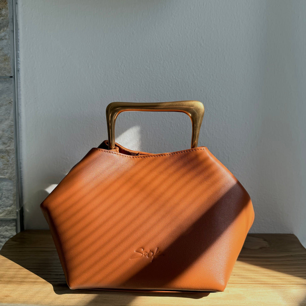 Sora - Metallic Handheld Bag Shoulder Bag Brown