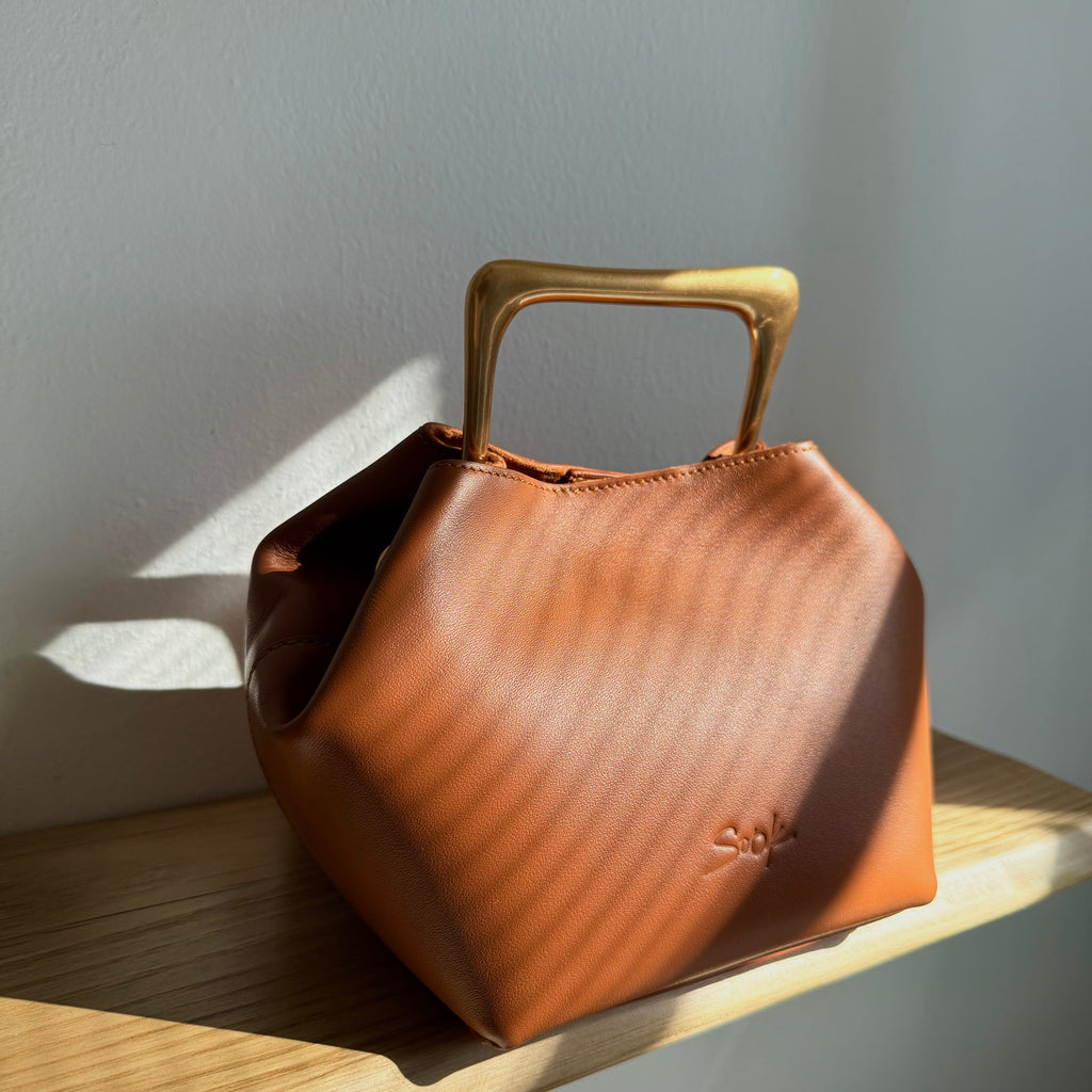 Sora - Metallic Handheld Bag Shoulder Bag Brown