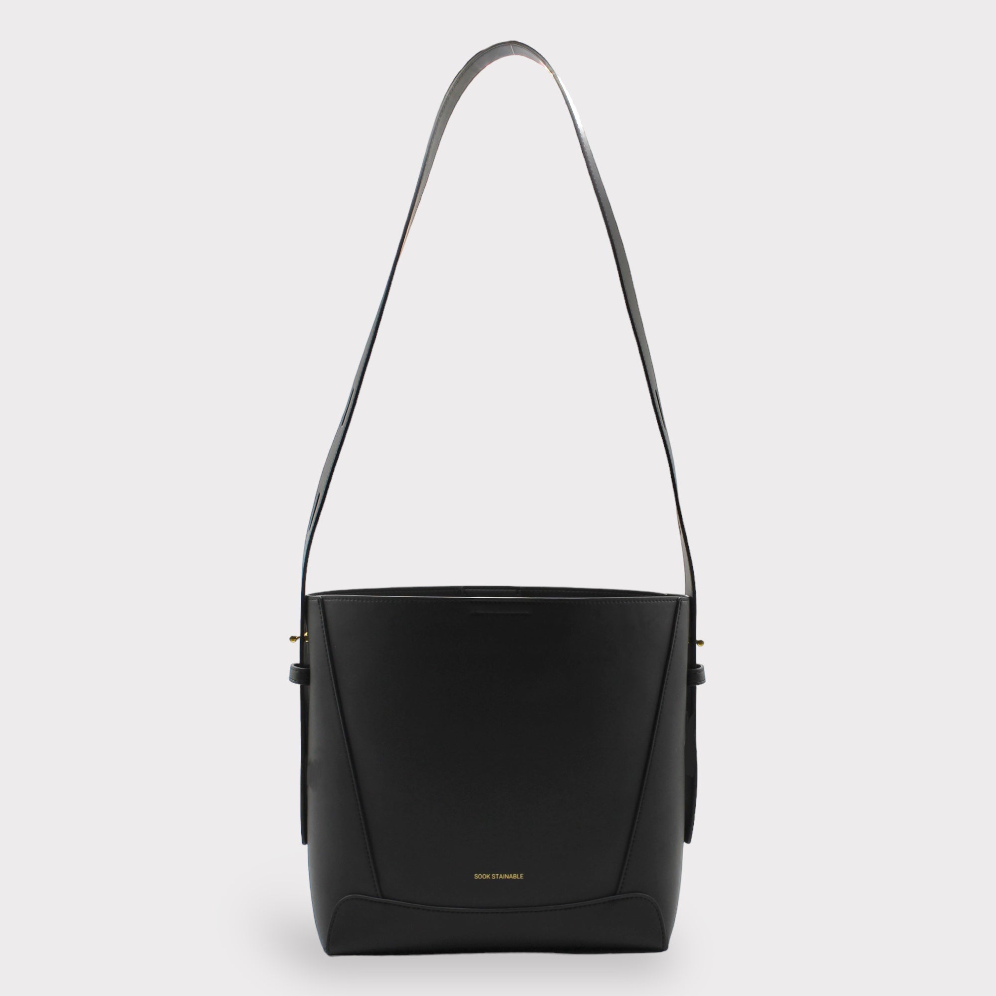 Oli - Apple Leather Midi Shoulder Cross-body Bag Black