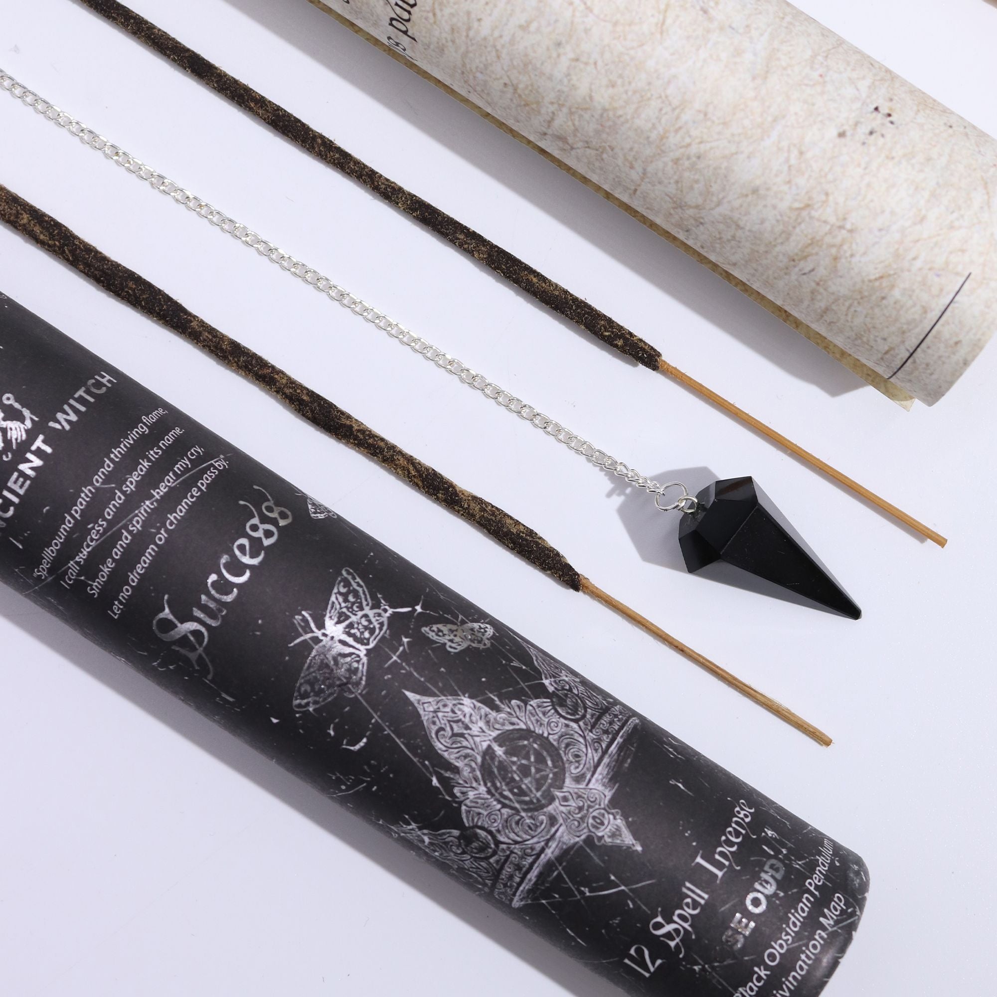 Ancient Witch Spell Incense + Black Obsidian Pendulum | Success