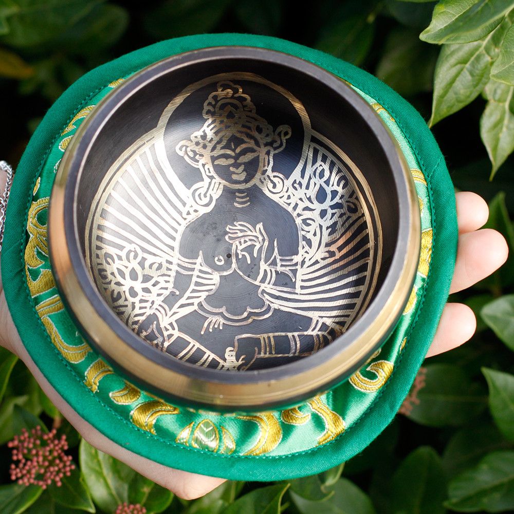 Green Tara Singing Bowl Set 10cm