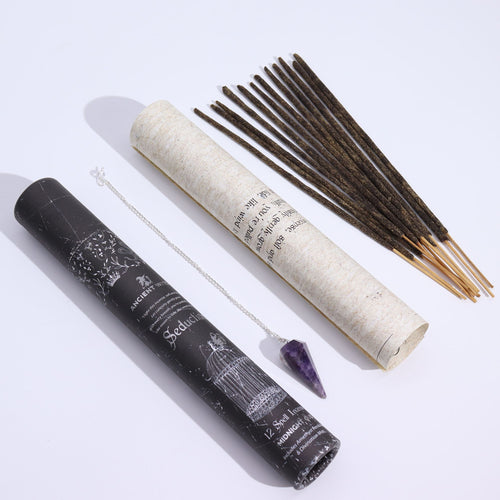 Ancient Witch Spell Incense + Amethyst Pendulum | Seduction