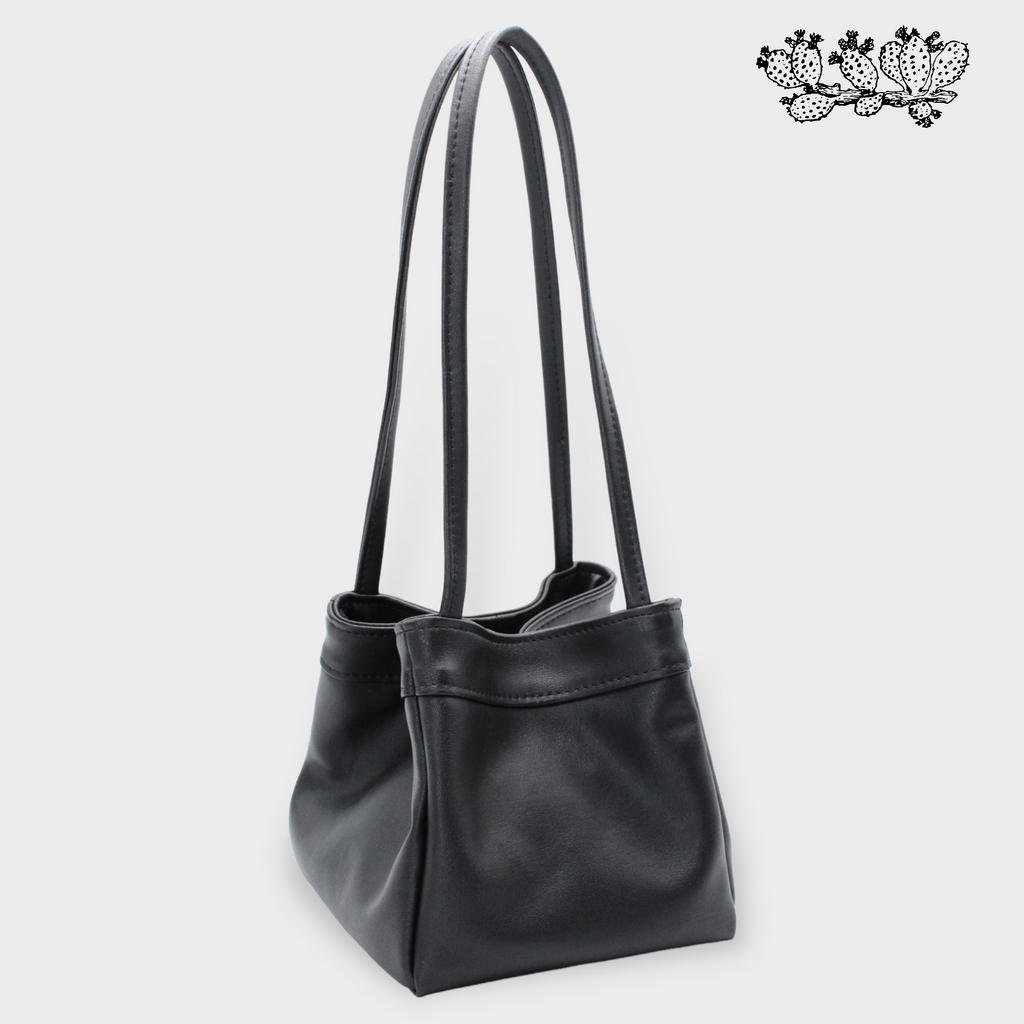 Cube - Cacti Vegan Leather Midi Bag Black