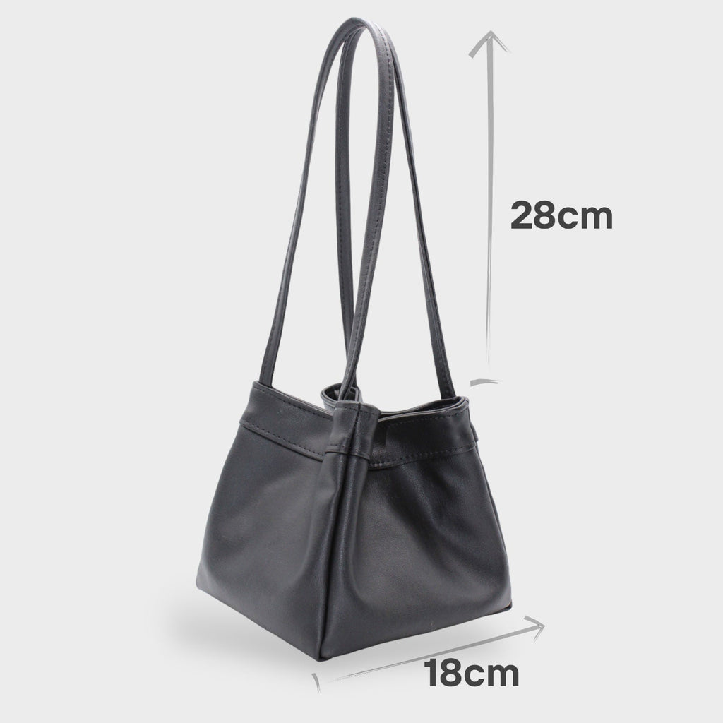 Cube - Cacti Vegan Leather Midi Bag Black