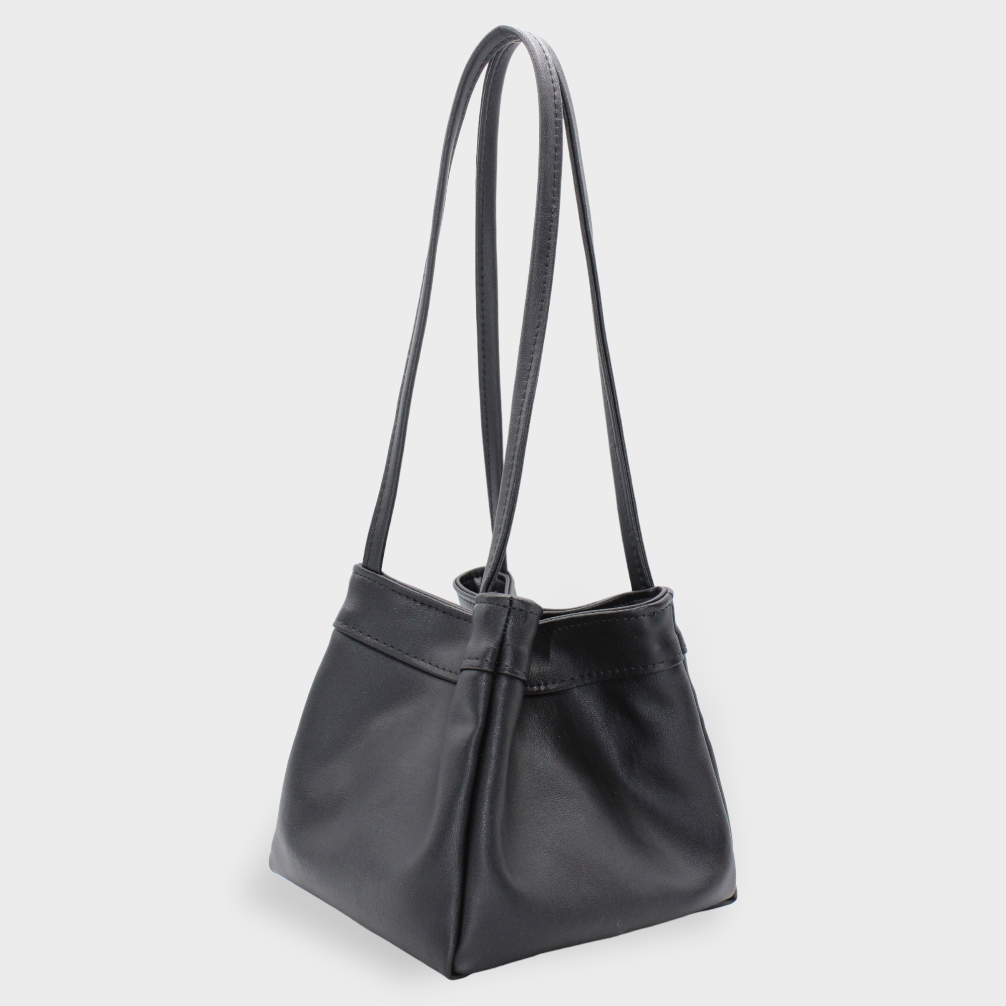Cube - Cacti Vegan Leather Midi Bag Black