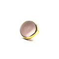 Leda | Handcrafted pink ceramic ring with gold luster