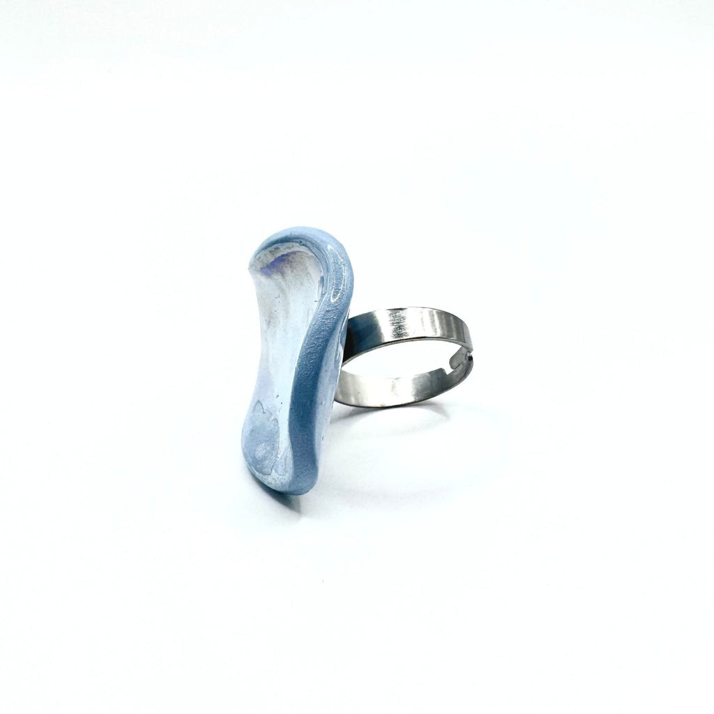 Perla | Handcrafted pearl light blue ceramic ring