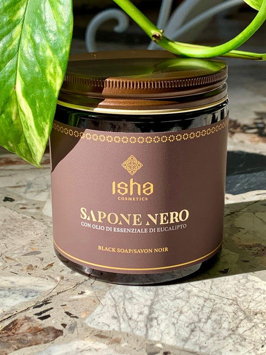 SAPONE NERO CON OLIO ESSENZIALE DI EUCALIPTO ✨